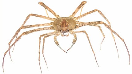 Fototapeta premium Japanese spider crab staying on its thin and long eight legs on white background