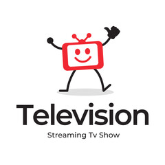 Creative media television vector logo design template