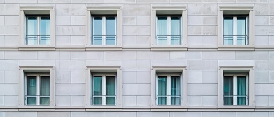 Obraz premium A charming European building facade featuring ornate windows and a balcony, blending traditional design with the allure of an old-world city atmosphere