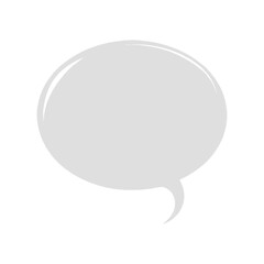 Fototapeta premium Glossy Gray Speech Bubble Icon - Modern, Clean Communication Graphic.