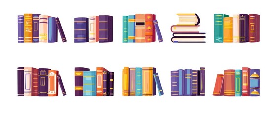 A illustration of organized row of books in a school library, offering a wealth of information and imagination. Encourages academic pursuits and intellectual growth