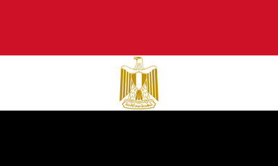 Vector flag of Egypt. Symbol of patriotism and freedom. Egyptian flag illustration. Vector Flag of the Arab Republic of Egypt