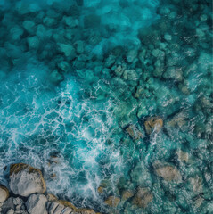 Obraz premium a sea pattern texture seen from above of the apulian sea, like a satellite photo, just the sea pattern with few waves, as a seamless texture
