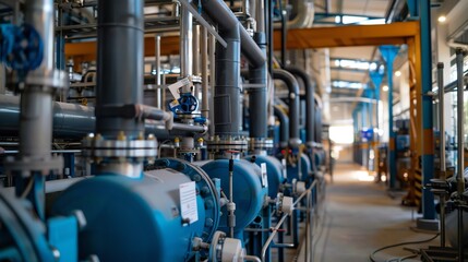 Fototapeta premium A desalination plant equipment manufacturing facility