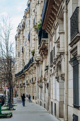 Naklejka premium Paris, France - 26 May 2024: Beautiful and bourgeois 16th district of Paris