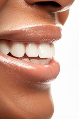 Obraz premium Close Up Of A Woman Smiling With White Teeth