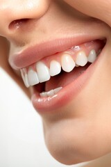 Obraz premium Close Up Of A Woman Smiling With White Teeth