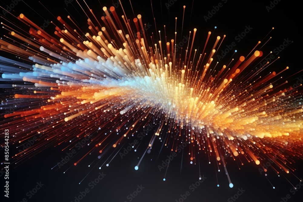 Poster digital graphic abstract background for technological processes, neural networks, digital data stora