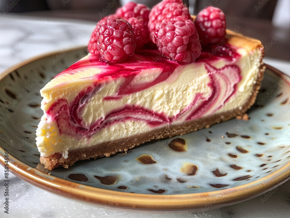 Canvas Prints cheesecake with raspberry