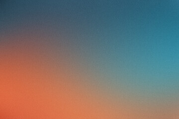 Abstract Grainy Gradient Background Texture Banner Poster in Blue, Dark Blue, Orange