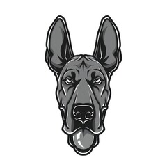 illustration of a Great Dane's head, featuring its majestic appearance and friendly expression, perfect for pet-themed designs