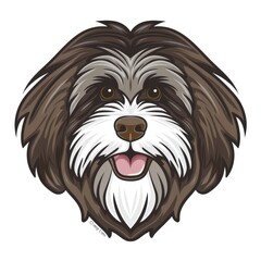 A cute havanese dog drawing, showcasing its fluffy white fur and expressive face, capturing the charm of this small and affectionate canine breed