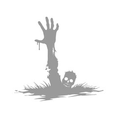 silhouette zombie spooky arm sticking out of the ground