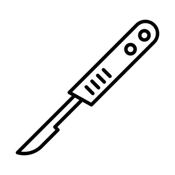 black outline scalpel surgical tool clip art preview