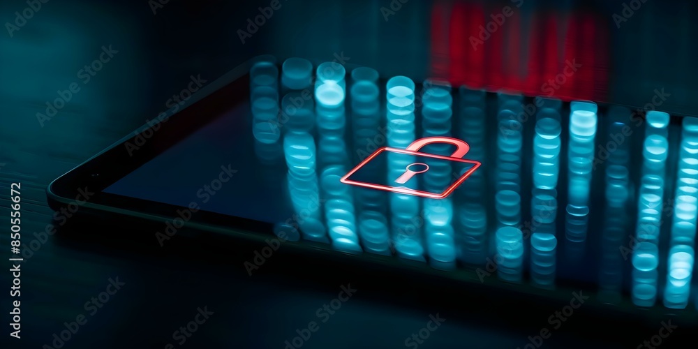 Poster encryption on tablets enhances security for transactions data and protection against cyber threats. 