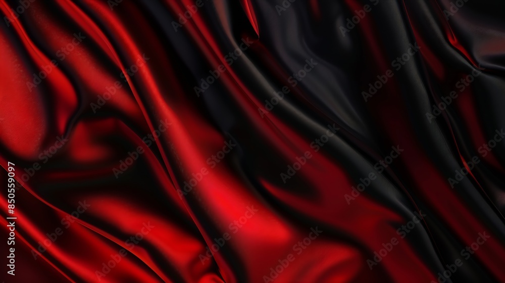 Aufkleber black red abstract background for design silk satin dark red fabric curtain drapery color gradient c