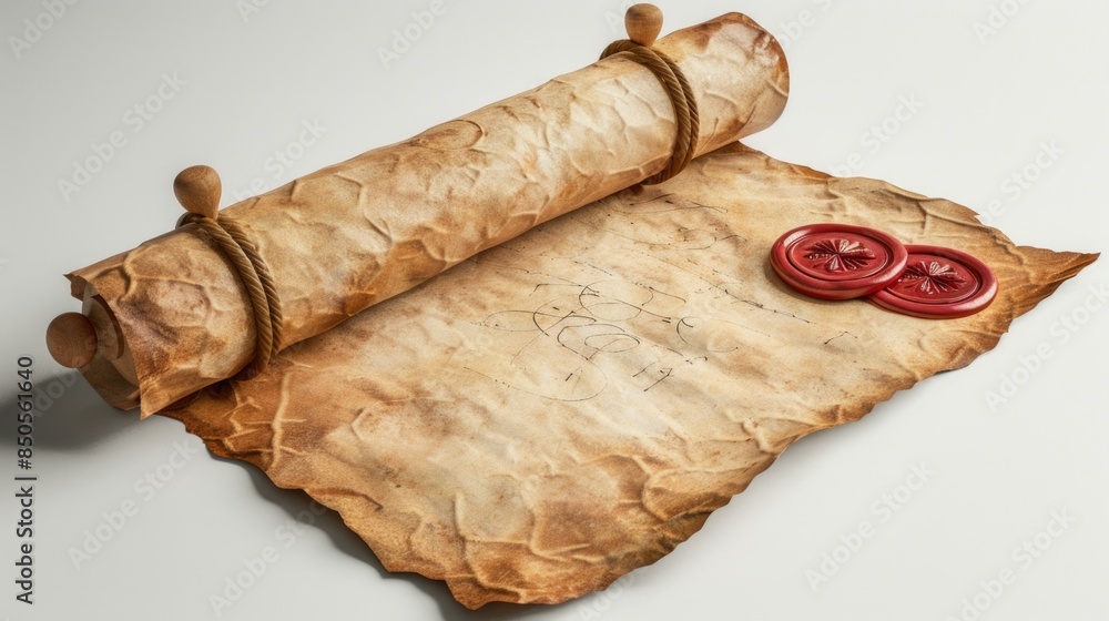 Aufkleber Antique document with a secure closure, featuring intricate designs and ancient symbols