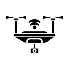 Camera drone glyph icon