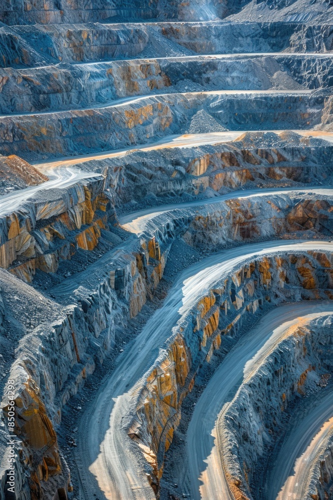 Aufkleber a large open pit filled with lots of dirt, suitable for use in illustrations about excavation, const