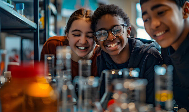 Teenagers doing holiday activities happily and having fun