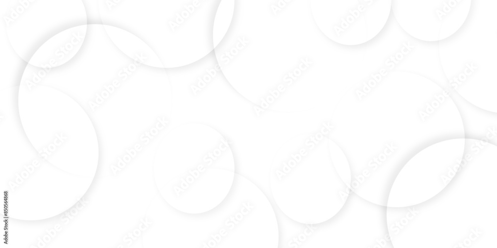 Poster abstract white geometric overlapping circle background with shadow. vector circles template vector d