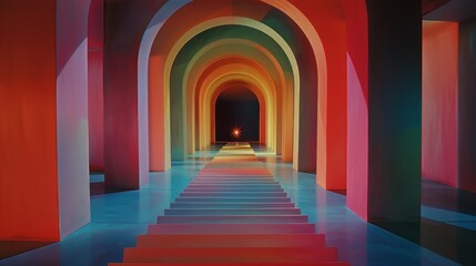 Fototapeta premium Colorful Archway Hallway