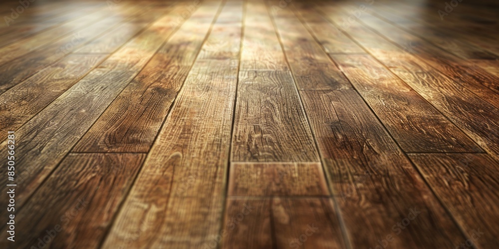 Poster a close-up shot of a wooden floor in a room, ideal for use as a background or to highlight flooring 