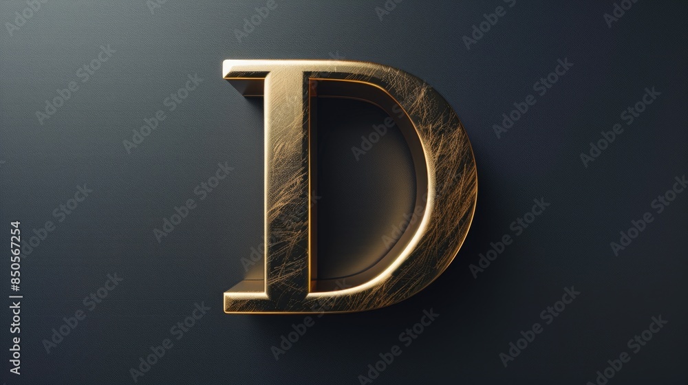 Poster close up shot of a golden 'd' symbol on a blue background