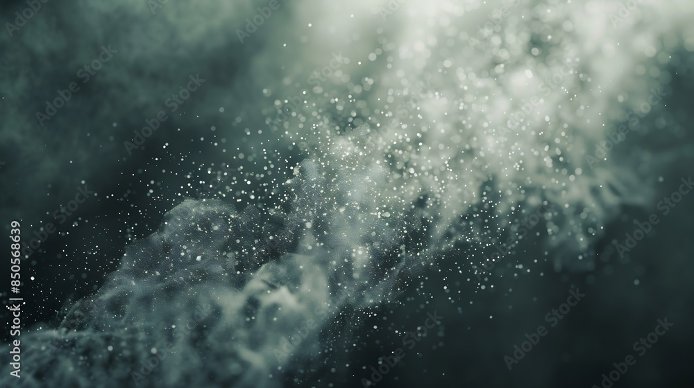 Poster Shot of real dust particles floating in the air Dust Particles Background Macro slow motion shot Use blending mode screen : Generative AI
