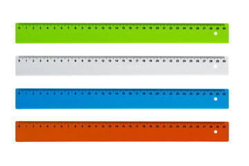 school ruler beige, isolated on a white background