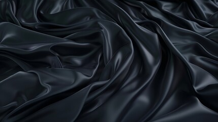 Fototapeta premium Black gray satin dark fabric texture luxurious shiny that is abstract silk cloth background with patterns soft waves blur beautiful : Generative AI