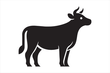 vector cow cartoon silhouette icon illustration isolated