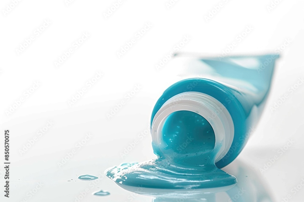 Poster a tube of toothpaste sits on a table, ready for use