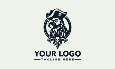 Eagle Pirate Vector Logo A Symbol of Boldness, Adventure, and Unwavering Spirit Symbolize Dominance, Exploration, and Unwavering Determination