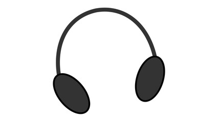 This is a simple illustration of a black, wireless headphones