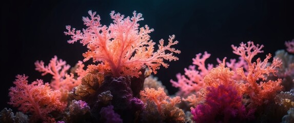Vibrant underwater scene showcasing colorful corals in a thriving marine ecosystem, perfect for oceanography, snorkeling, diving, and marine biology visuals