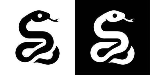 ヘビのアイコン、シンプル、干支