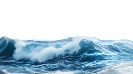 Blue sea or ocean water waves isolated on transparent background. Liquid flow motion, fresh summer beach splash