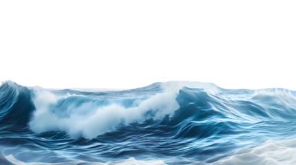 Blue sea or ocean water waves isolated on transparent background. Liquid flow motion, fresh summer beach splash