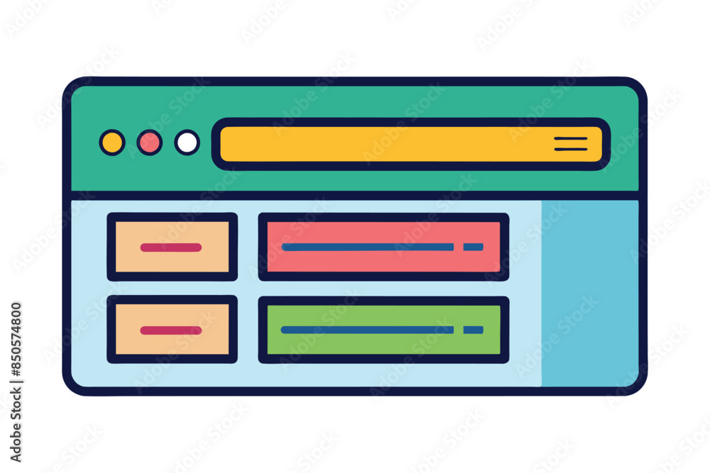 Aufkleber illustration of browser tabs with disproportionate sizes and customizable colors, tabs customizable 