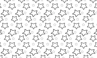 a seamless pattern with black stars on a white background.