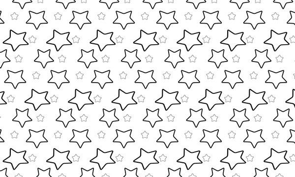 a seamless pattern with black stars on a white background.