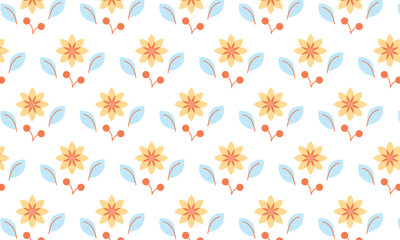 Floral pattern on white background