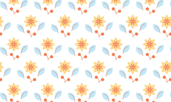 Floral pattern on white background
