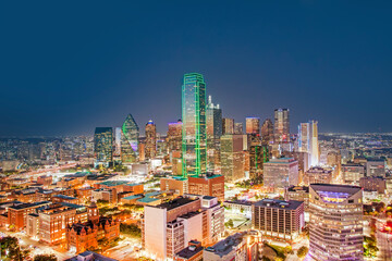 scenic skyline in late afternoon in Dallas, Texas