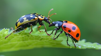 Fototapeta premium Two types of insect kissing each other