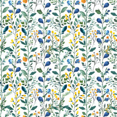 painted wildflower background, repeatable seamless background pattern tile