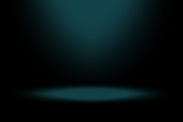 Dark spotlight background. Blue gradient light. Abstract stage vector. Elegant empty scene.