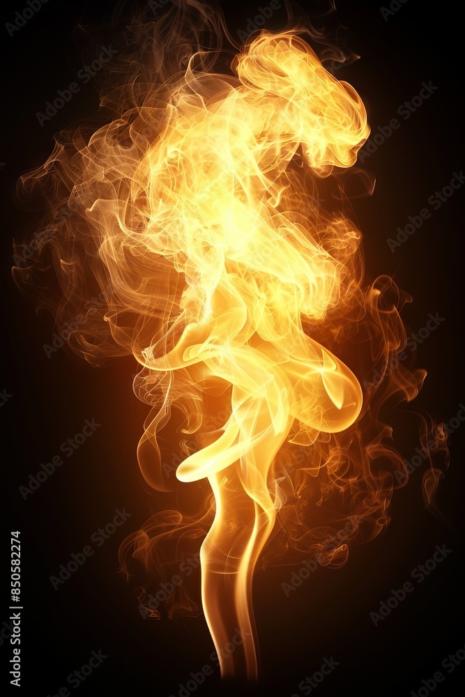 Aufkleber fire, with bright flames against a dark background creating a dynamic and energetic effect.