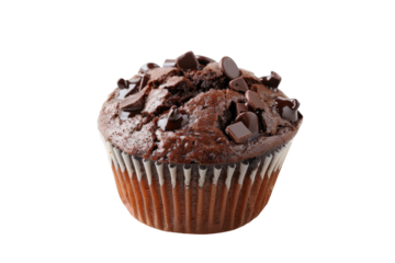 brownie chocolate muffin isolated